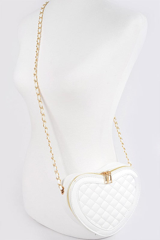 Quilted Heart Swing Crossbody Bag