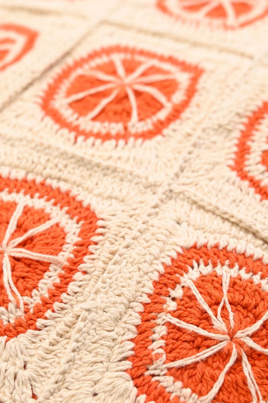 Orange Crochet Beach Tote Bag