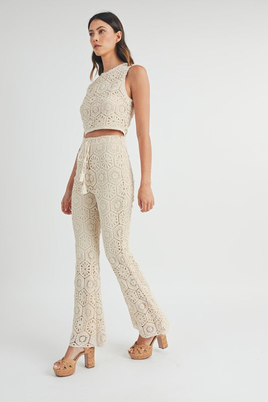 Cape May Crochet Lace Bell Bottom Pants