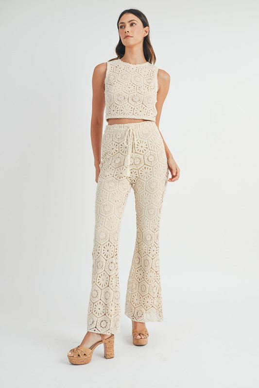 Cape May Crochet Lace Bell Bottom Pants