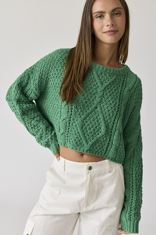 Cutting Edge Cable Knit Sweater