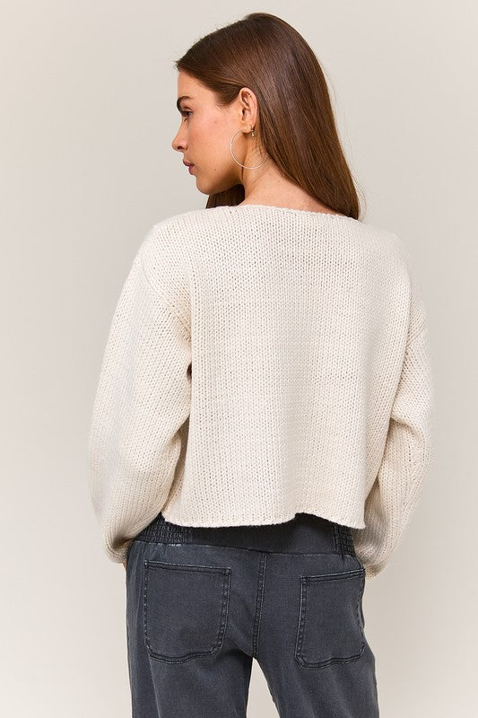 Alyson Knit Boat Neck Boxy Sweater