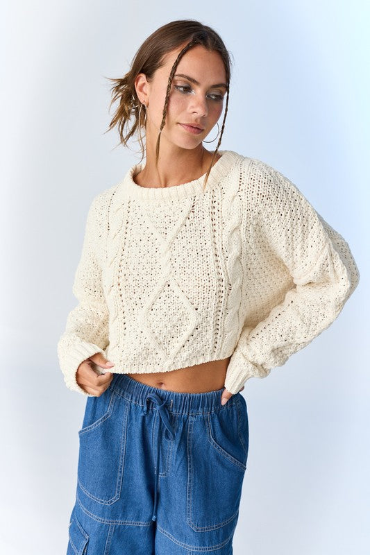 Cutting Edge Cable Knit Sweater