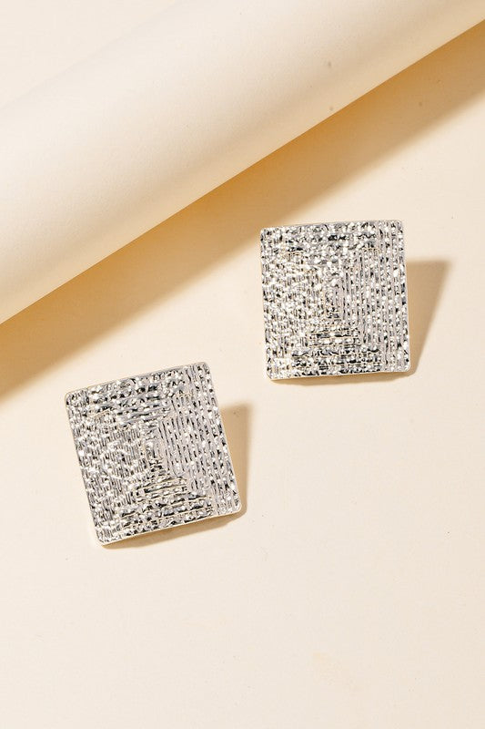 Sculpted Square Textured Studs