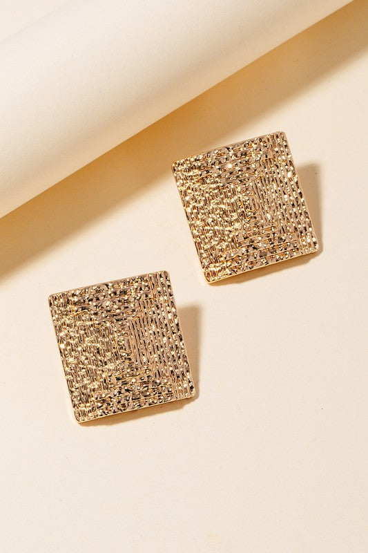Sculpted Square Textured Studs