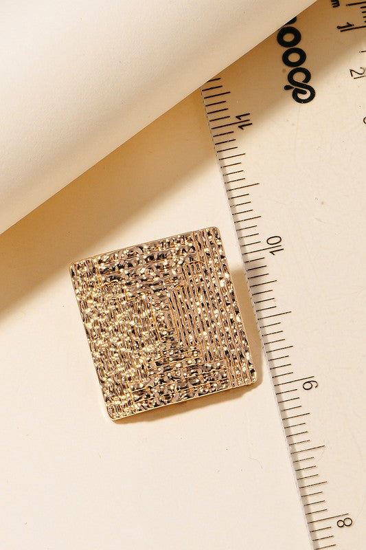 Sculpted Square Textured Studs