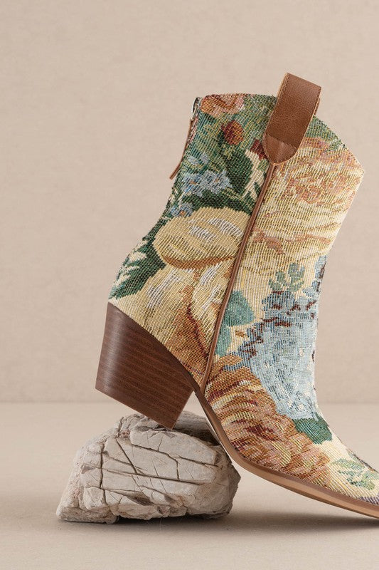 Garden Stroll Brocade Western Bootie