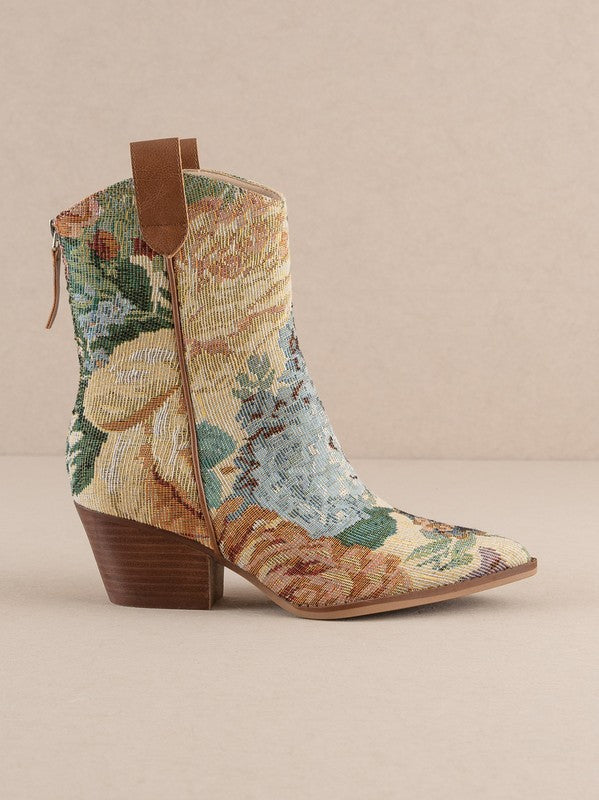 Garden Stroll Brocade Western Bootie