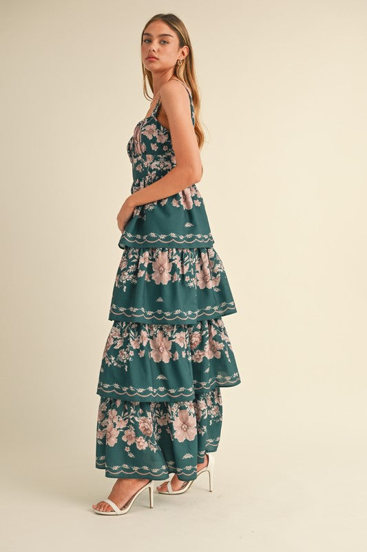 Cadence Floral Tiered Maxi Dress