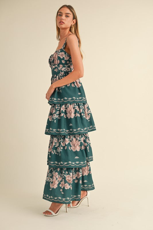 Cadence Floral Tiered Maxi Dress