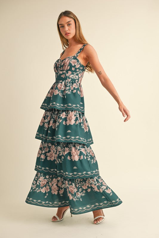 Cadence Floral Tiered Maxi Dress