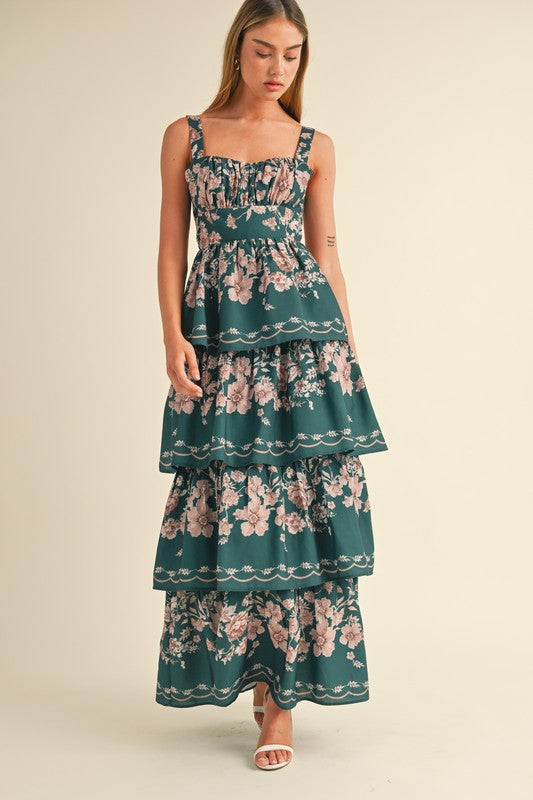 Cadence Floral Tiered Maxi Dress