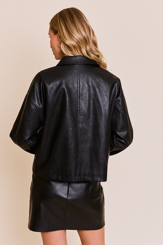 Swept Away Faux Leather Jacket