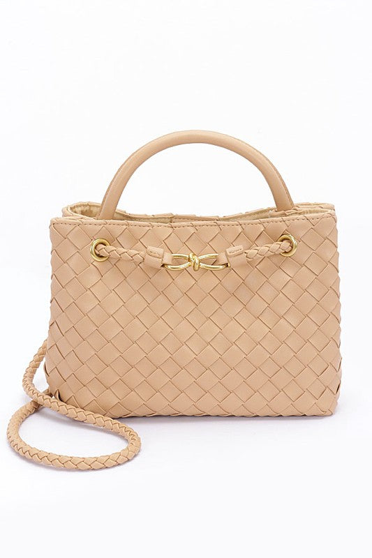 Vita Woven Bow Detail Crossbody Bag