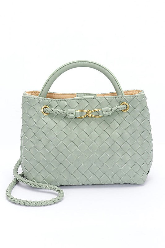 Vita Woven Bow Detail Crossbody Bag