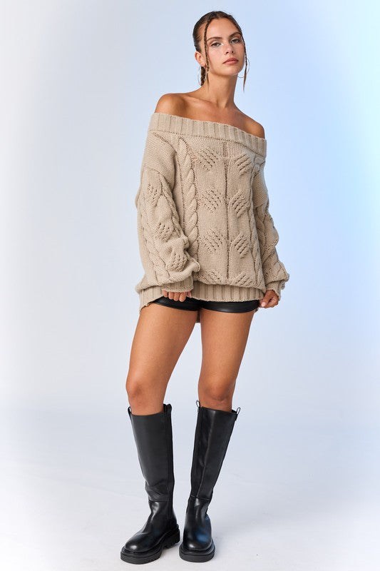 PREORDER - Ella Oversized Cable Knit Sweater