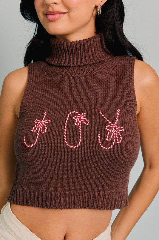 JOY Ride Candy Cane Knit Top