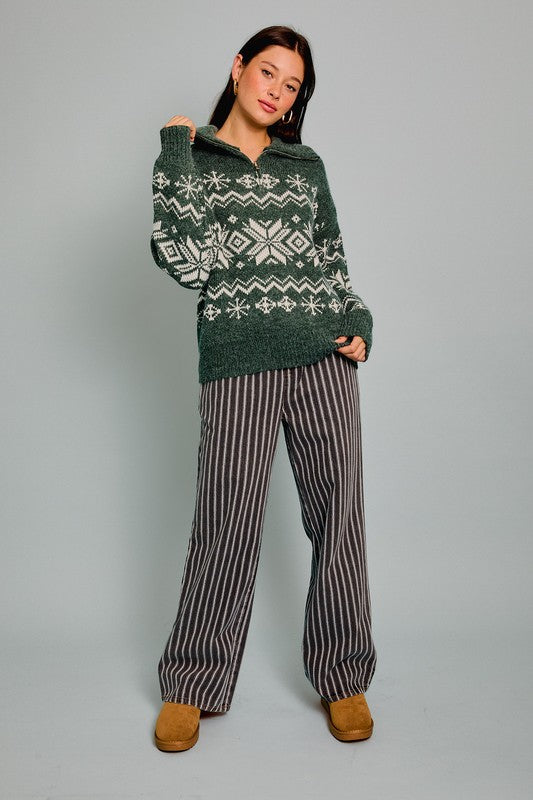 Fair Isle Jacquard Oversized Sweater