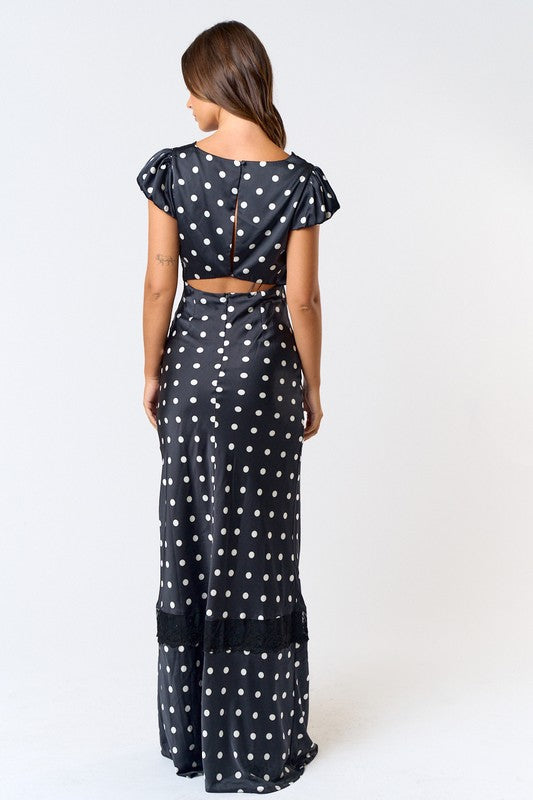 PREORDER - Butterfly Babe Polka Dot Maxi Dress