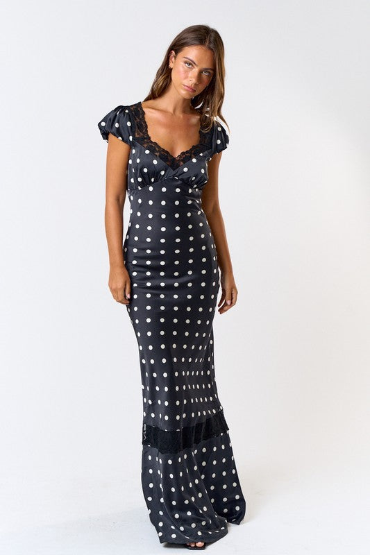 PREORDER - Butterfly Babe Polka Dot Maxi Dress