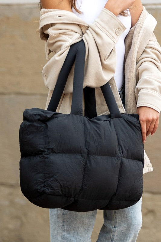 Quilted Puffer Tote Bag