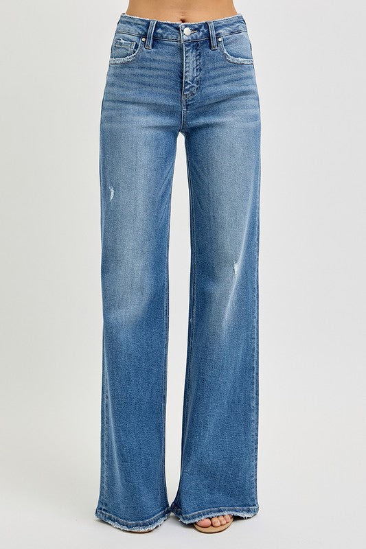 Perfect Fit Wide Leg Denim Jeans