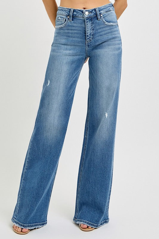 Perfect Fit Wide Leg Denim Jeans