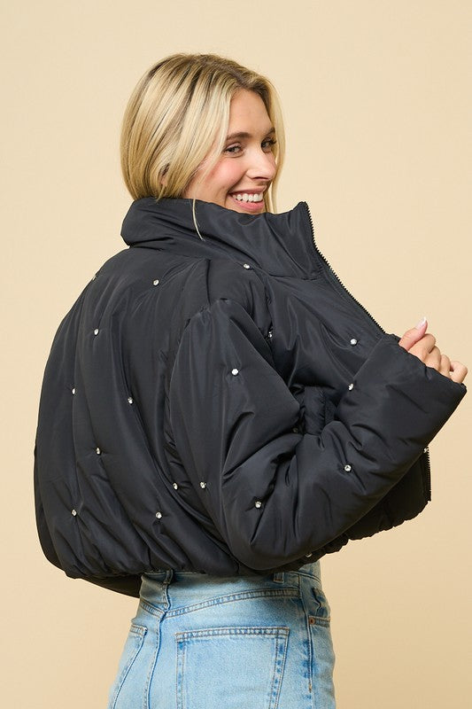 Rhinestone Puffer Jacket