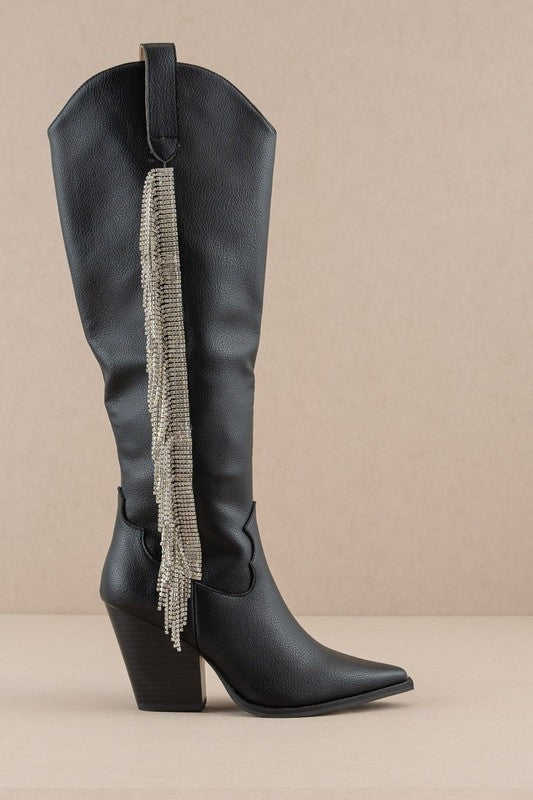 Bellatrix Rhinestone Fringe Western Boots