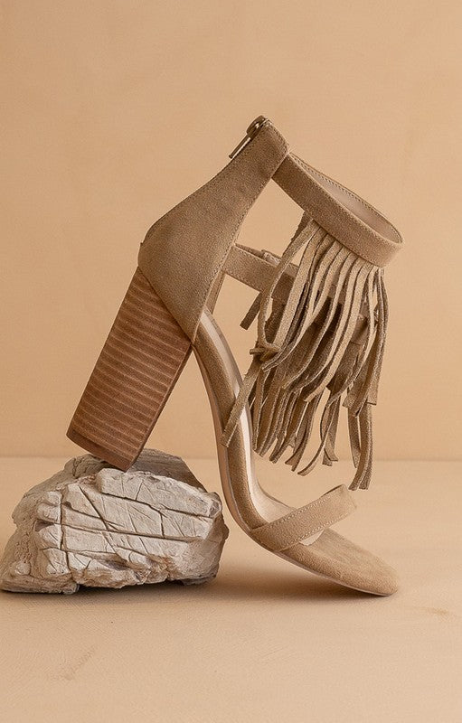 Camila Layered Fringe Heel