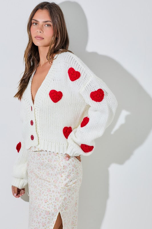 Listen To Your Heart Knit Button Front Cardigan