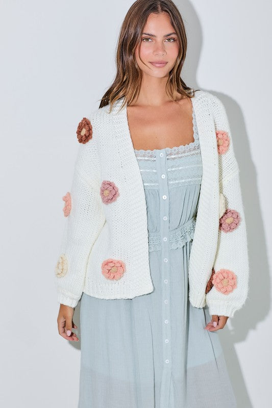 Fallen Daisy Oversized Knit Cardigan