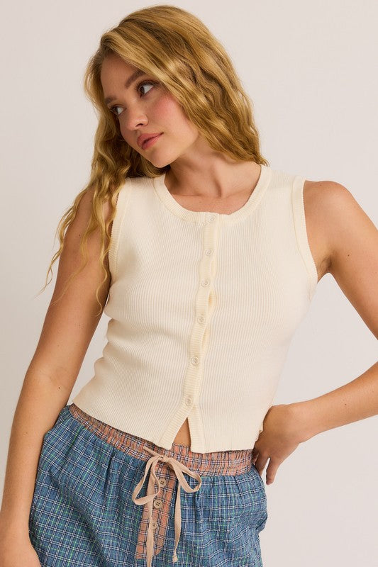 Bayley Button Down Knit Top