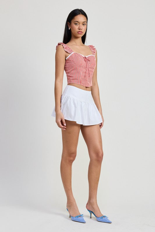 Picnic Date Gingham Ruffle Corset Top