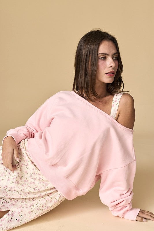 Alina Off The Shoulder Cropped Pullover