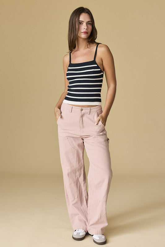 Addison Striped Knit Camisole Top