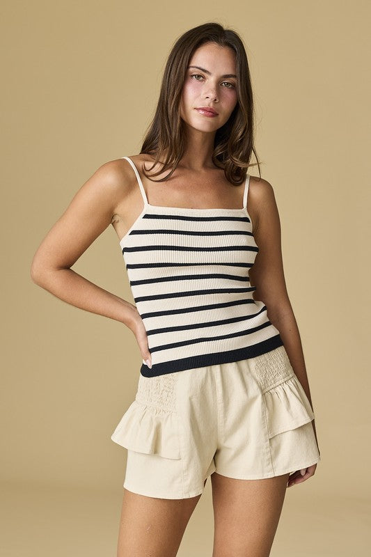 Addison Striped Knit Camisole Top