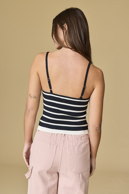 Addison Striped Knit Camisole Top