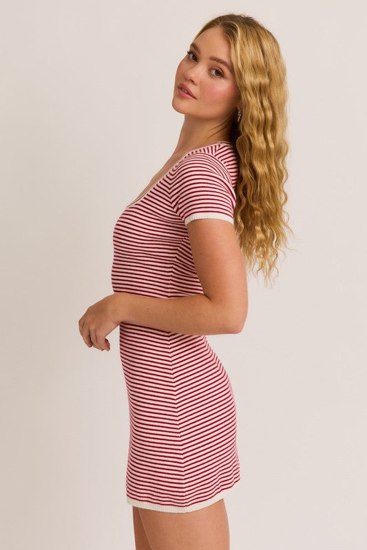 Daylen Striped Knit Mini Dress