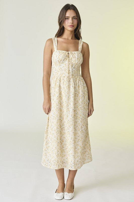 Allison Floral Eyelet Midi Dress