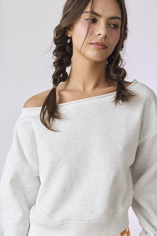 Alina Off The Shoulder Cropped Pullover