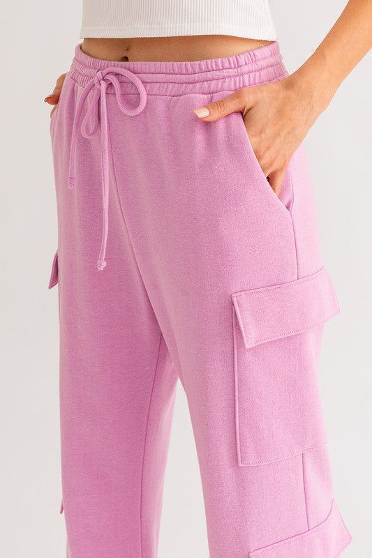 Pink Bliss Cargo Pocketed Jogger Pants