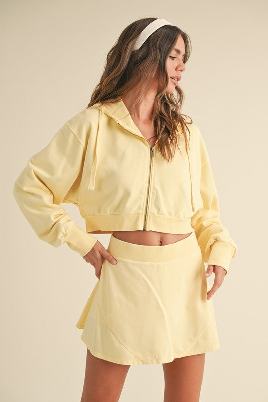 Mineral Wash Crop Hoodie