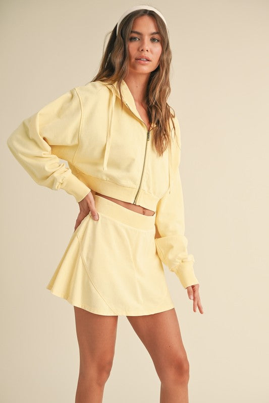 Mineral Wash Crop Hoodie