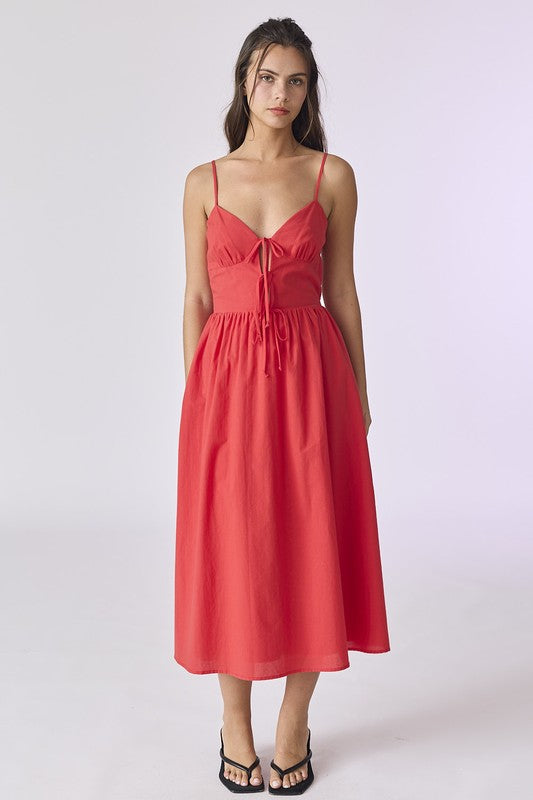 Emma Front Tie Midi Dress