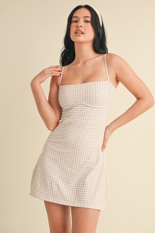 Gingham Sweetheart Soft Sculpt Mini Dress