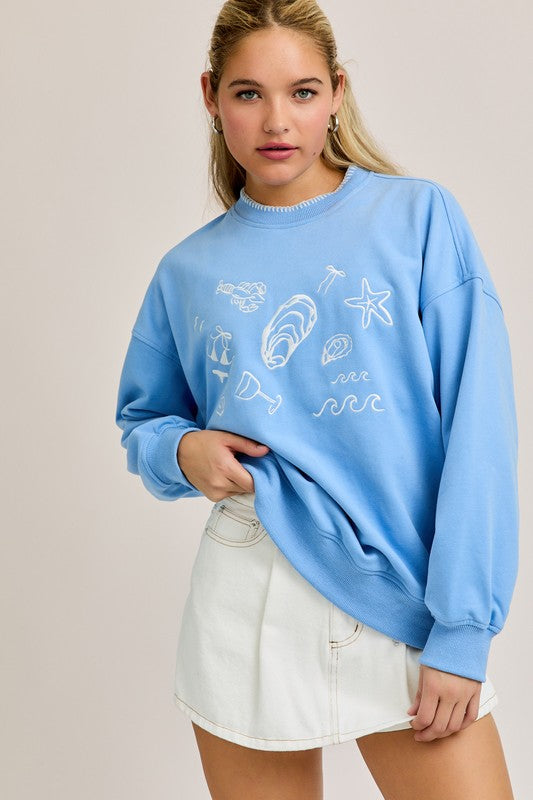 PREORDER - Summer Vibes Oversized Pullover Sweatshirt