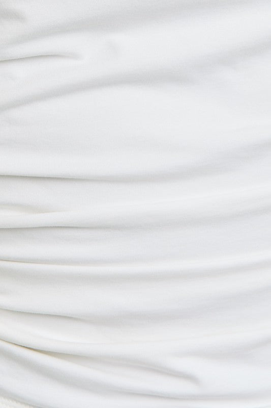 Side Drape Off-Shoulder Top