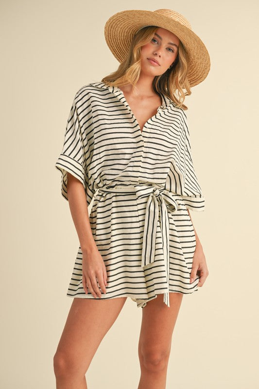 Sail Away Striped Short Romper