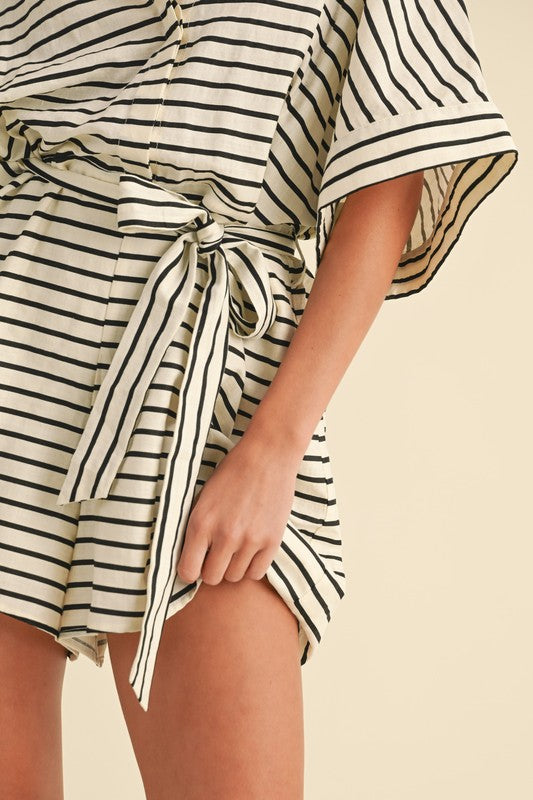 Sail Away Striped Short Romper